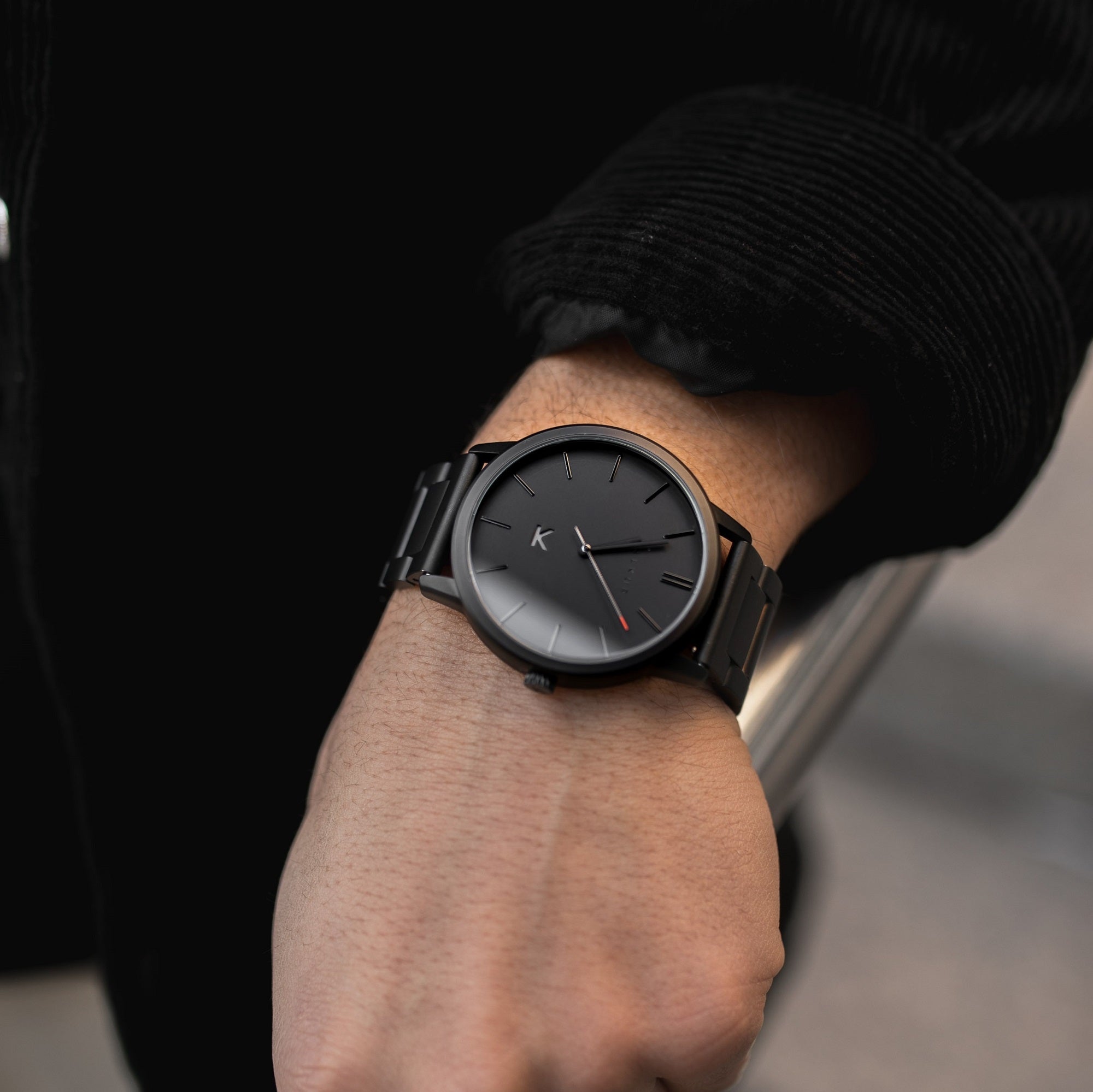 Reloj Valkur para hombre modelo Blatt con correa y caja de acero negro