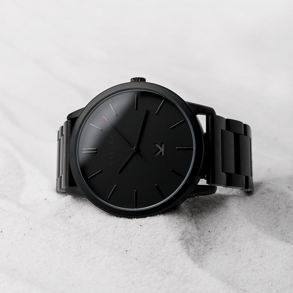 Reloj Valkur para hombre modelo Blatt con correa y caja de acero negro