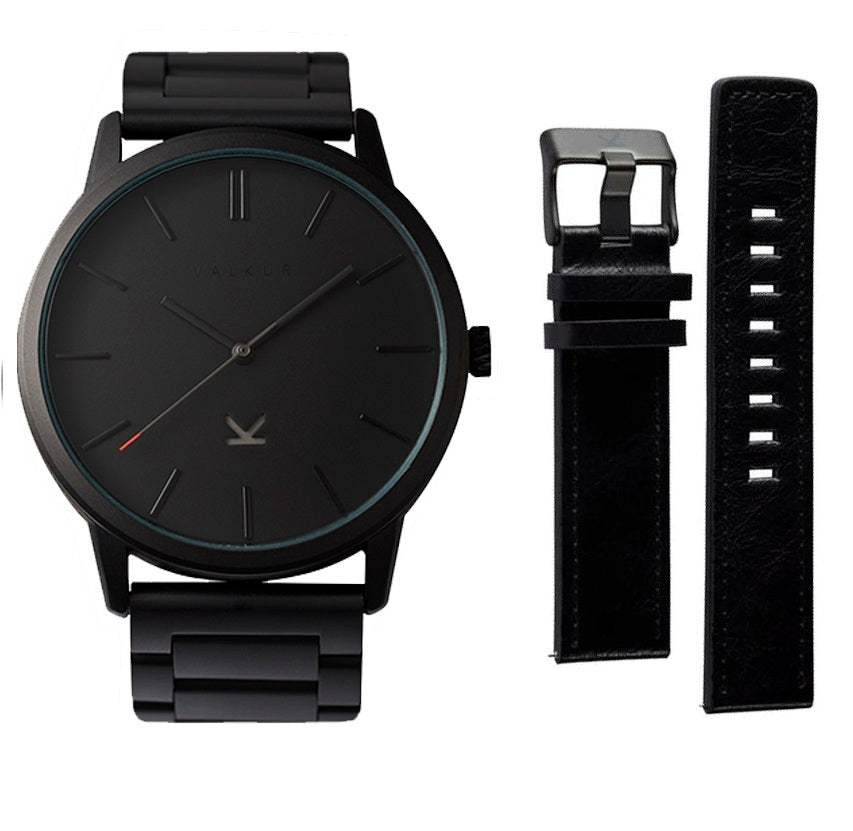 Reloj Valkur para hombre modelo Blatt con correa y caja de acero negro