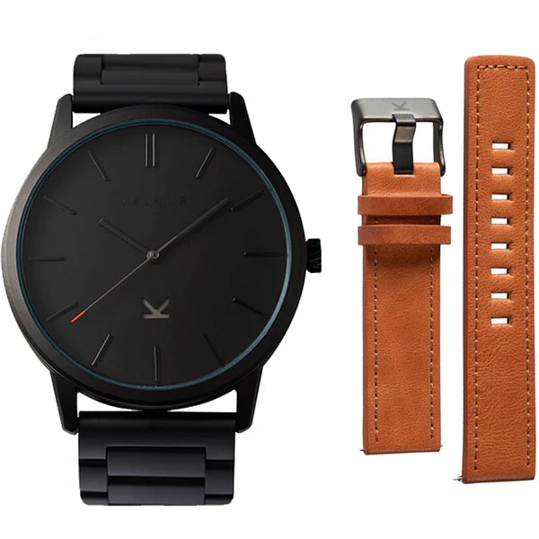 Reloj Valkur para hombre modelo Blatt con correa y caja de acero negro