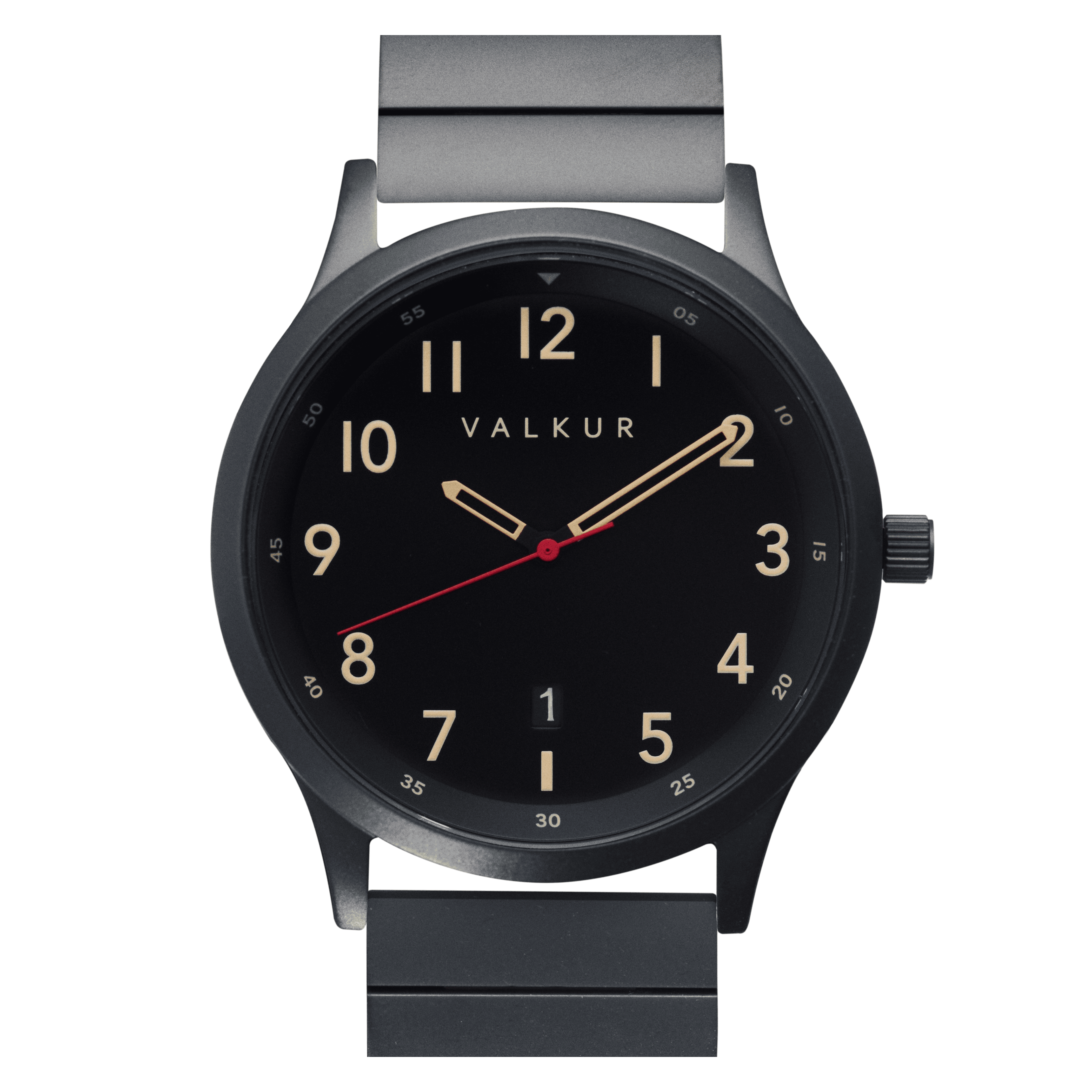 Reloj Valkur para hombres modelo Nusak de acero negro con fondo Negro