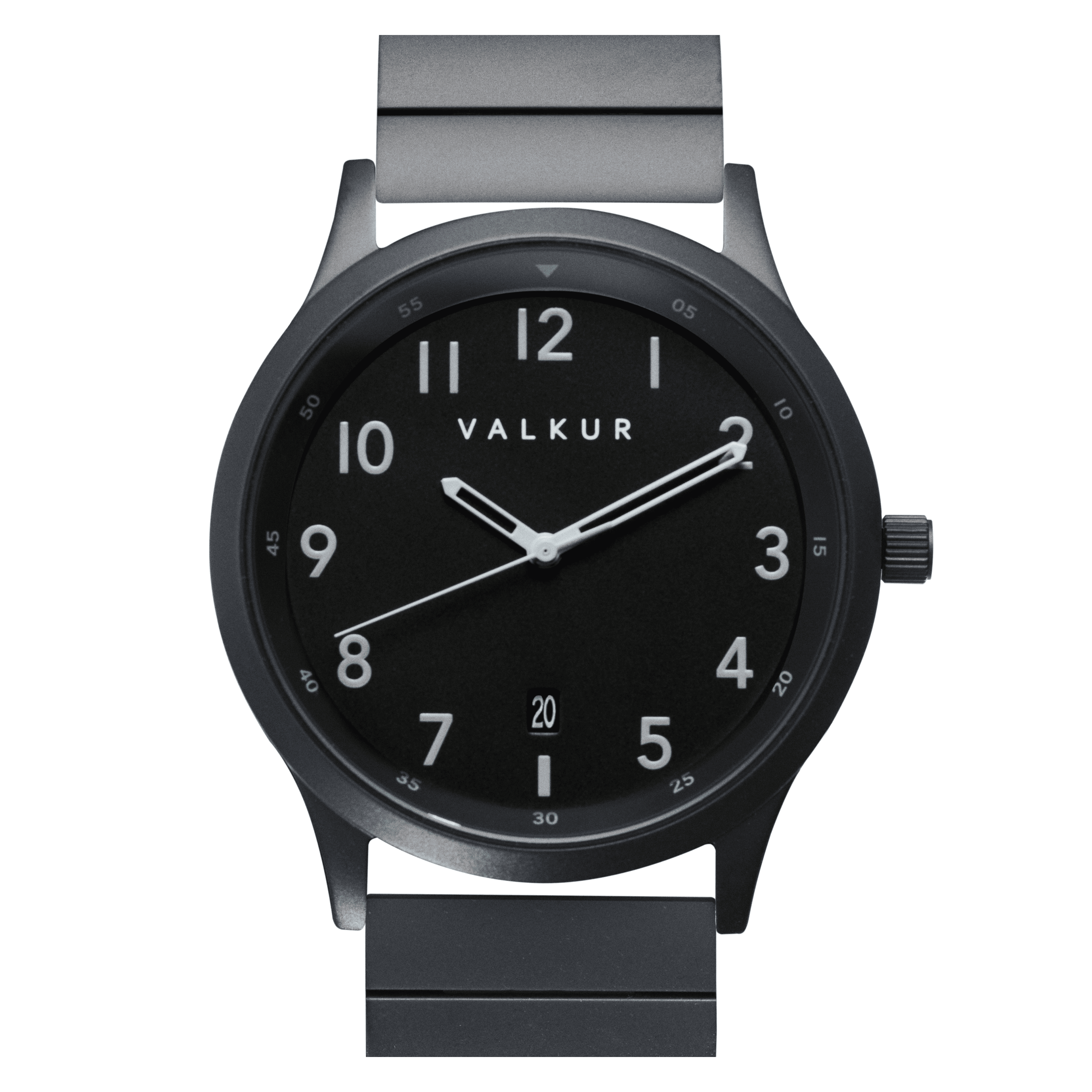 Reloj Valkur para hombres modelo Sieben de acero negro con fondo Negro