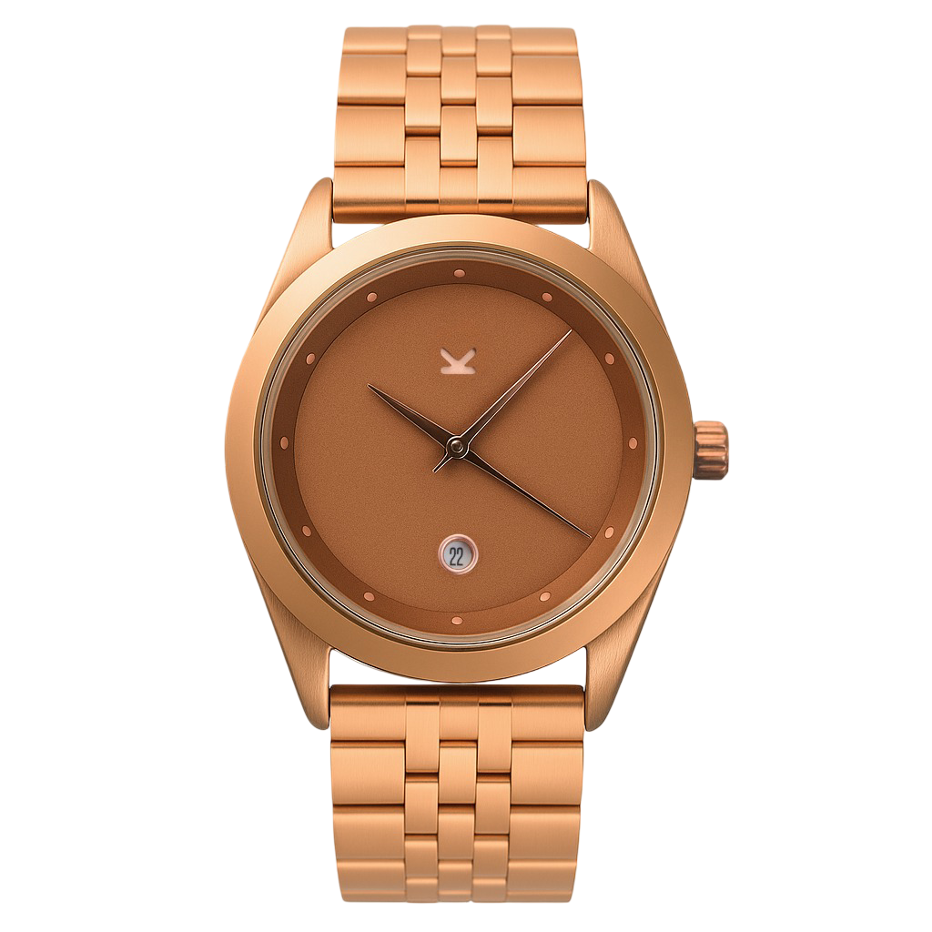 Reloj Valkur para mujer modelo Brita de acero marrón chocolate