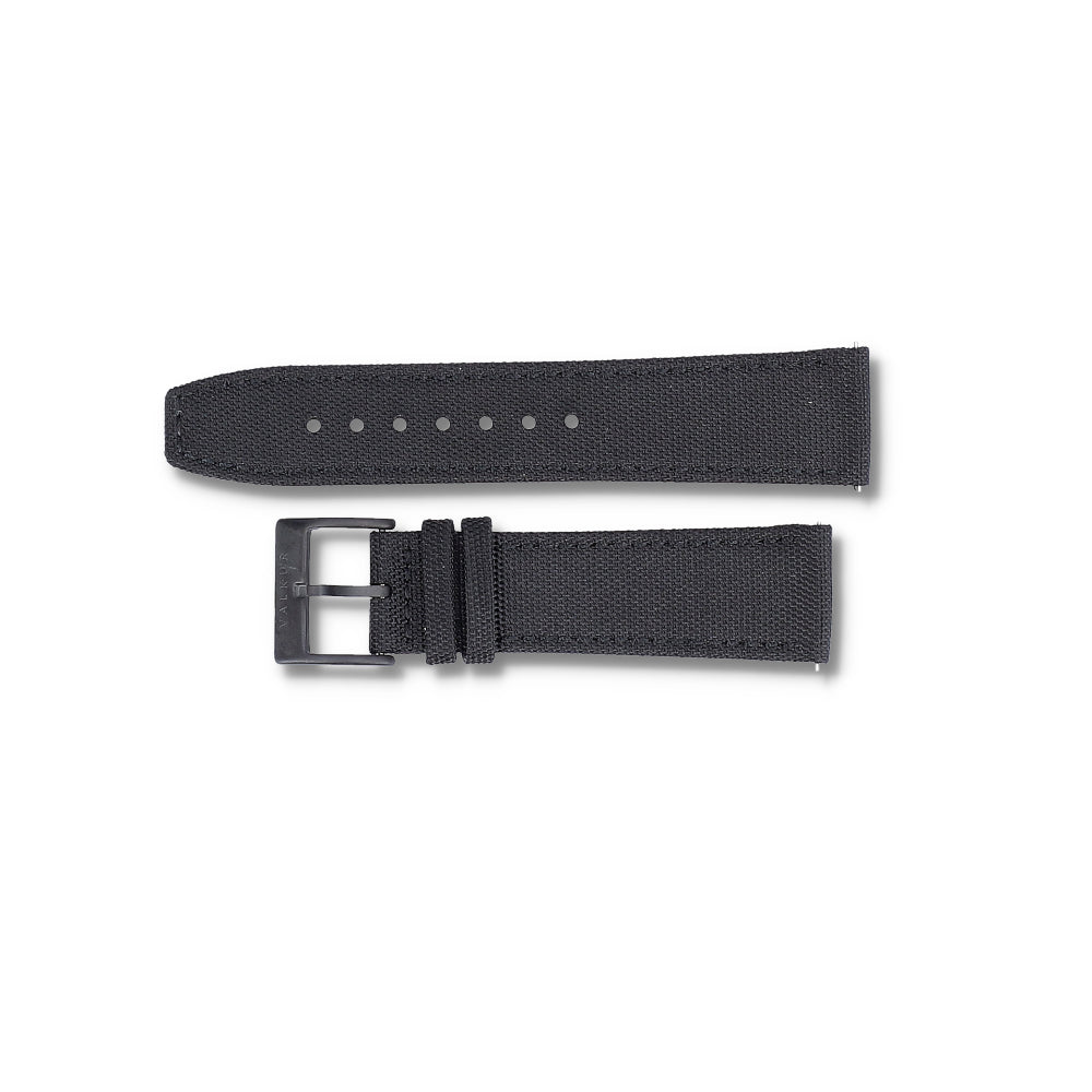 Correa Valkur para hombres de nylon negro 22mm  
