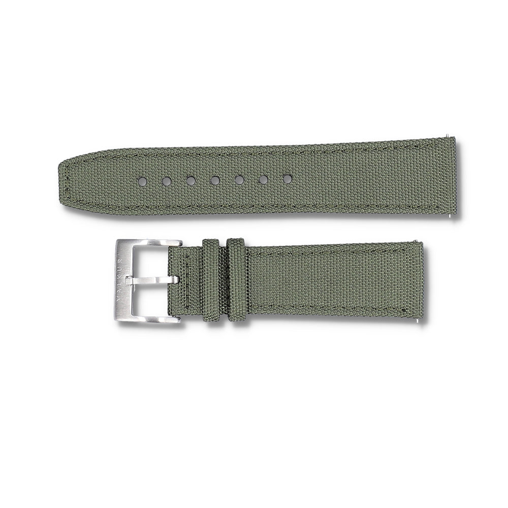 Correa Valkur para hombres de nylon verde 22mm  
