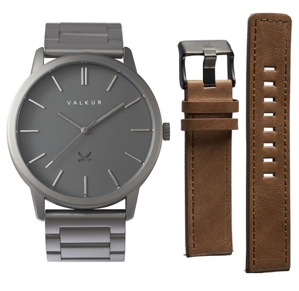 Reloj Valkur para hombre modelo Neven con correa y caja de acero gris oscuro

