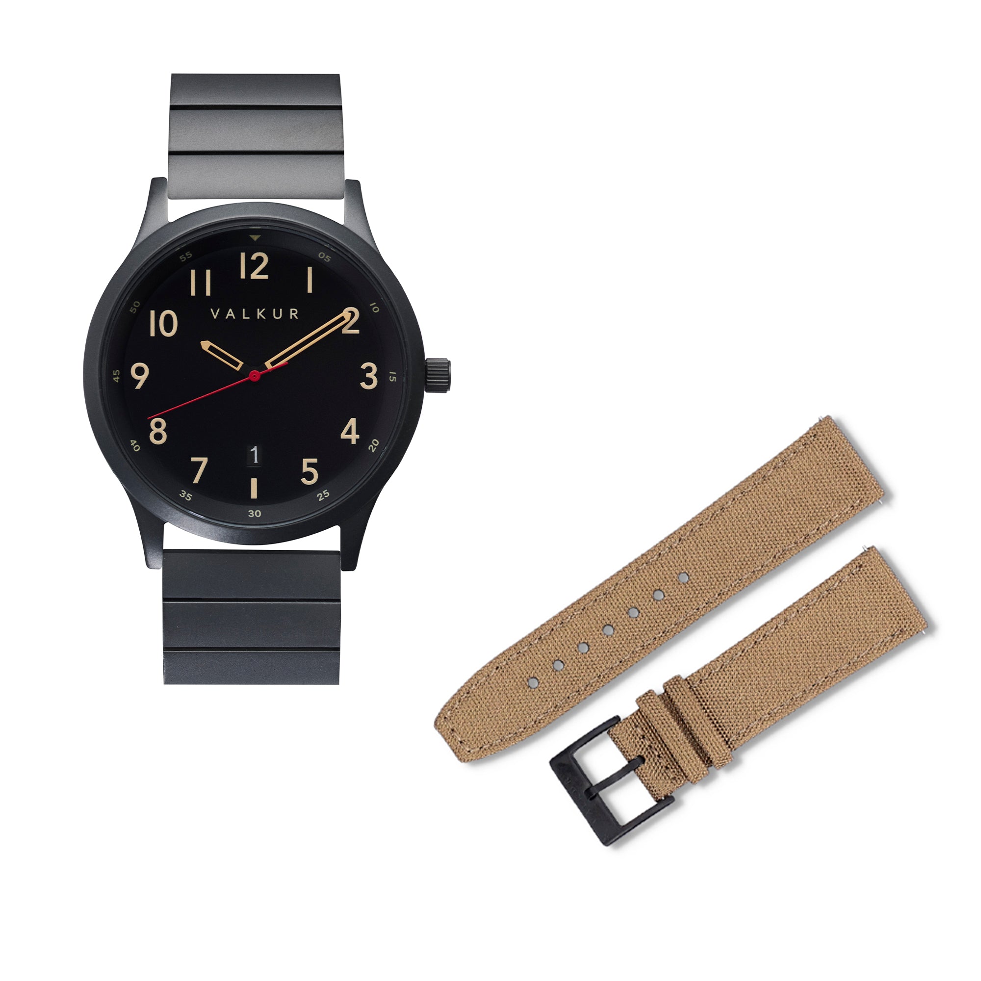 Reloj Valkur para hombres modelo Nusak de acero negro con fondo Negro  
