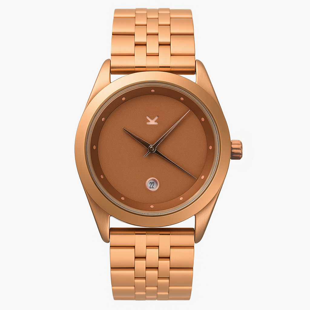 Reloj Valkur para mujeres modelo Brita de acero marron chocolate 
