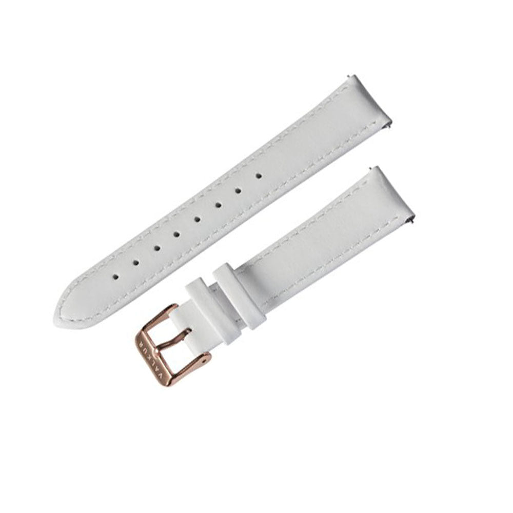 Correa de cuero genuino blanco con hebilla dorado 18mm Valkur
