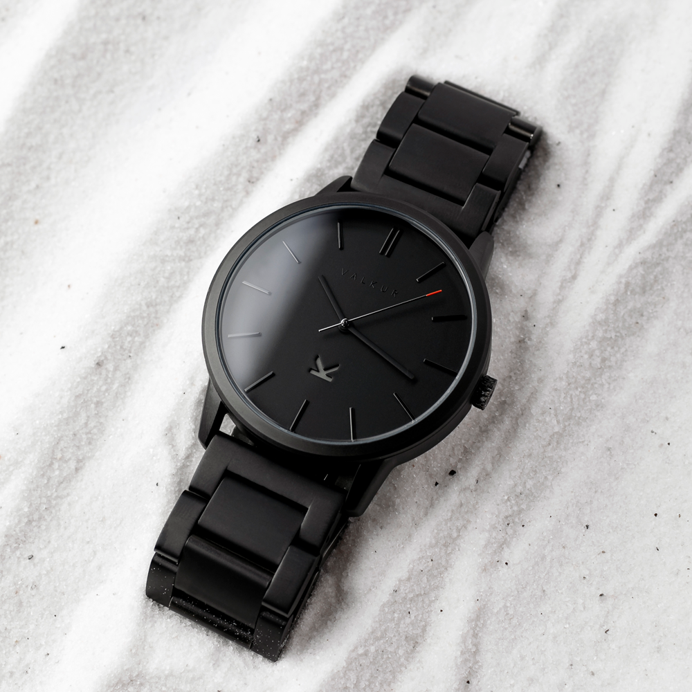 Reloj Valkur para hombre modelo Blatt con correa y caja de acero negro
